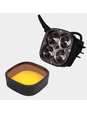 Acube Mart HJG 4 LED CREE Fog Light Auxiliary Light for All Motorcycles 60w each with Yellow Cover (2 pc) 