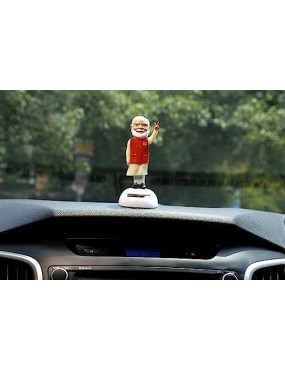 Acube Mart Creative New Car Dashboard Idol PM Narender Modi ji Statue Solar Power Body Shaking Hand & Body for Car, Home Decor Offroading and Showpiece Accessories