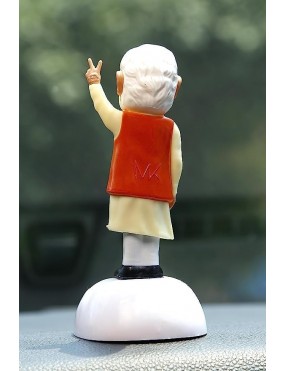 Acube Mart Creative New Car Dashboard Idol PM Narender Modi ji Statue Solar Power Body Shaking Hand & Body for Car, Home Decor Offroading and Showpiece Accessories