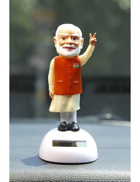 Acube Mart Creative New Car Dashboard Idol PM Narender Modi ji Statue Solar Power Body Shaking Hand & Body for Car, Home Decor Offroading and Showpiece Accessories