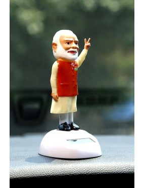 Acube Mart Creative New Car Dashboard Idol PM Narender Modi ji Statue Solar Power Body Shaking Hand & Body for Car, Home Decor Offroading and Showpiece Accessories