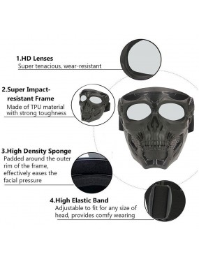 Acube Mart goblin Skull Goggle Mask Riding Mask Safety Road Riding UV Motorbike Glasses clear
