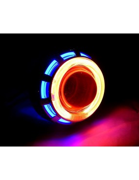 Acube Mart Lamp Led Headlight Lens Projector (High Beam, Low Beam, Flasher Function) for - All Bikes (Blue,Red and White)