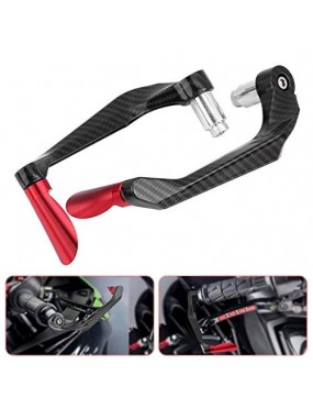Acube Mart Universal 7/8" 22mm Motorcycle Handlebar Brake Clutch Levers Protector Guard Carbon Type (red)