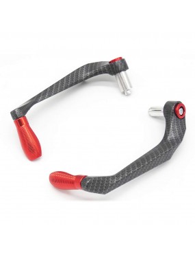 Acube Mart Universal 7/8" 22mm Motorcycle Handlebar Brake Clutch Levers Protector Guard Carbon Type (red)