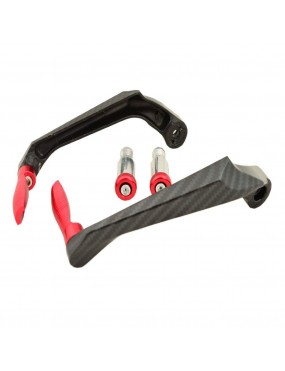 Acube Mart Universal 7/8" 22mm Motorcycle Handlebar Brake Clutch Levers Protector Guard Carbon Type (red)