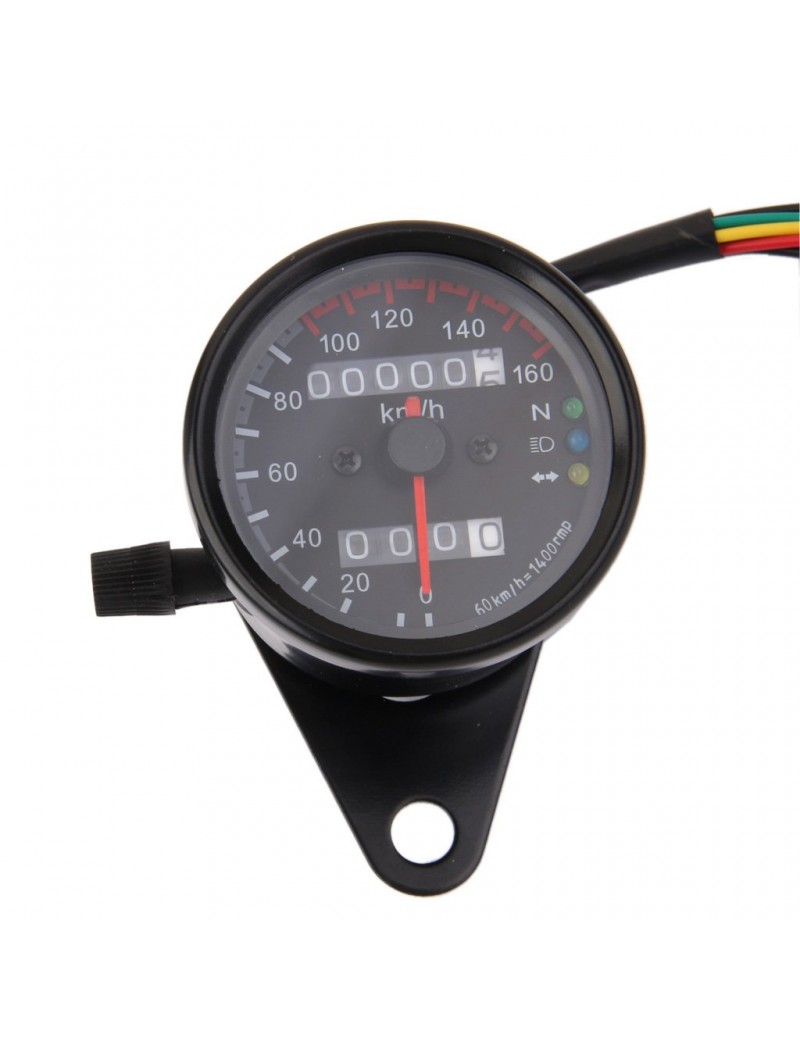 Acube Mart Universal Motorcycle Dual Odometer Speedometer Gauge LED Background Light