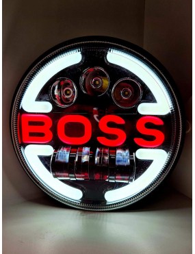  Acube Mart Design 7 Inch LED boss Headlight For Mahindra Thar, Harley Davidson, Royal Enfield, Bullet 350, Bullet Electra, Classic