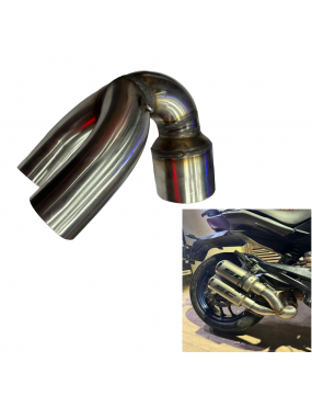 Acube Mart Dominar 250/400 BS6 double exhaust fitment  bend pipe Stainless Steel Exhaust Middle Muffler Bend Pipe