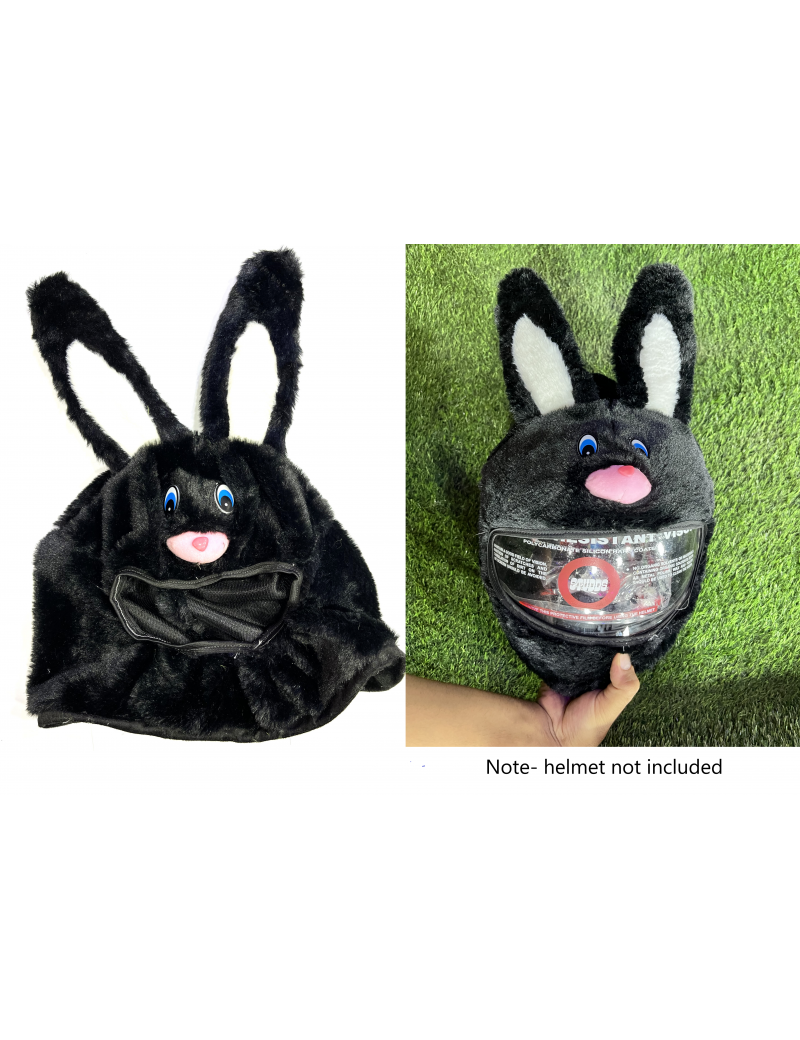 Acube Mart Helmet Cover for Motorcycle Bunny Helmet Cover for Full Helmets Cartoon Protective Cover black HC-05