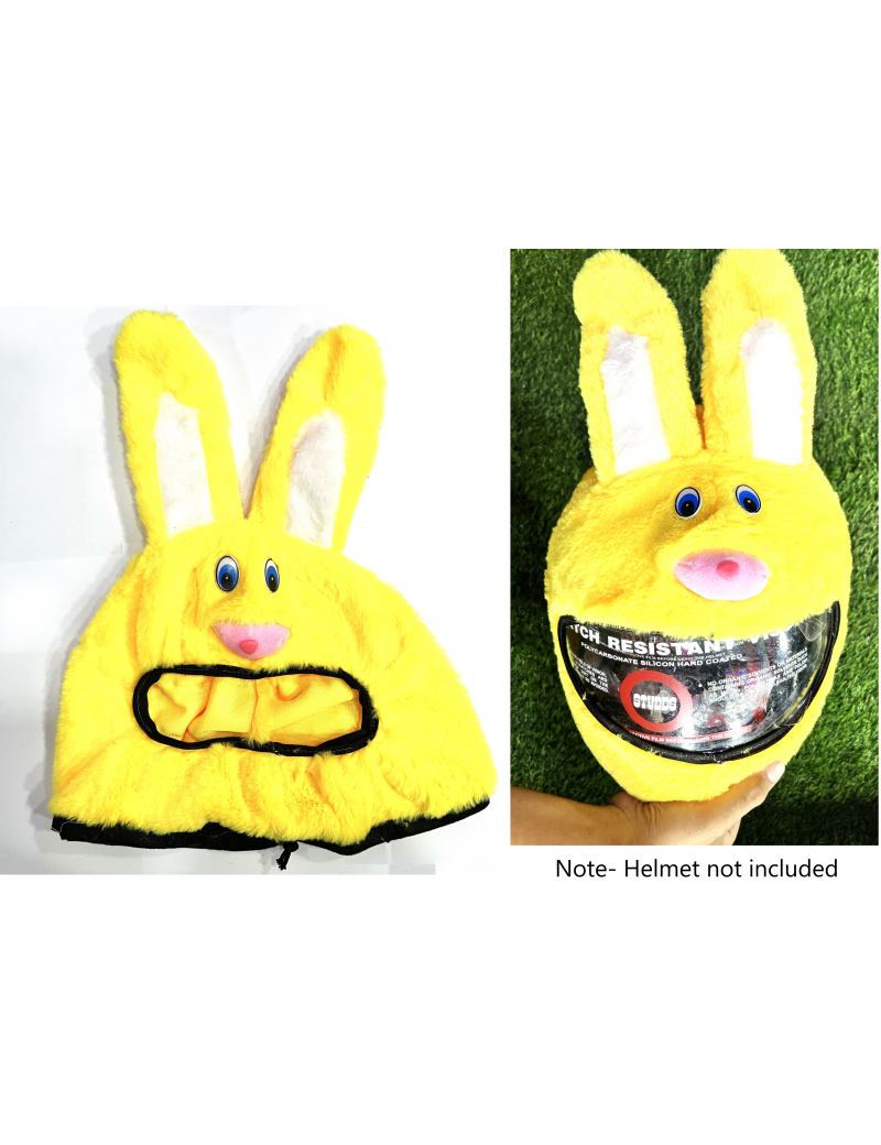 Acube Mart Helmet Cover for Motorcycle Bunny Helmet Cover for Full Helmets Cartoon Protective Cover yellow HC-06