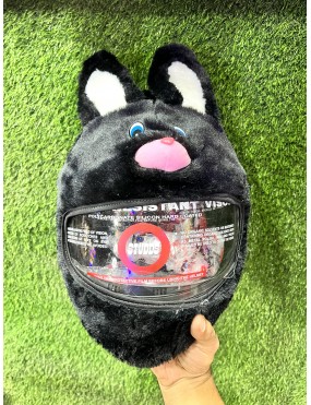 Acube Mart Helmet Cover for Motorcycle Bunny Helmet Cover for Full Helmets Cartoon Protective Cover black HC-05