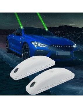 Acube Mart 2PCS Car Roof Laser Lights Remote Long Dynamic Green Laser Light (White 2pcs)