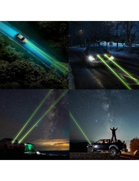 Acube Mart 2PCS Car Roof Laser Lights Remote Long Dynamic Green Laser Light (White 2pcs)