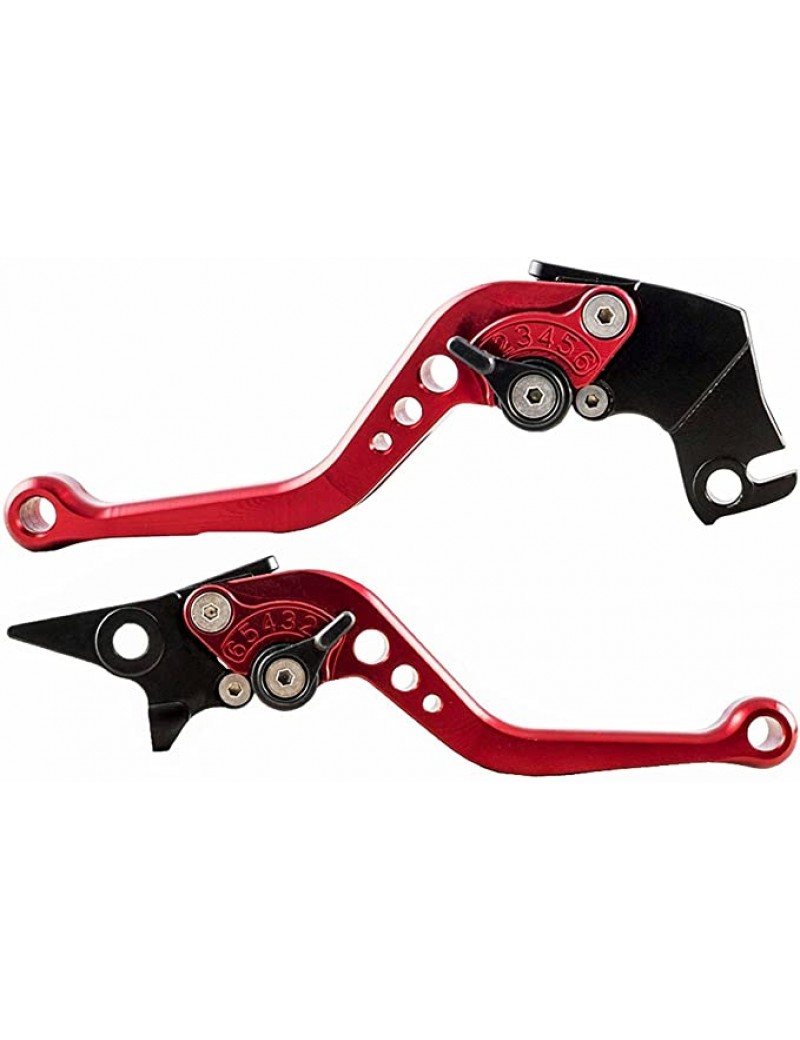 Acube Mart Bike CNC Pulsar Adjustable Brake Clutch Levers Black (Red)