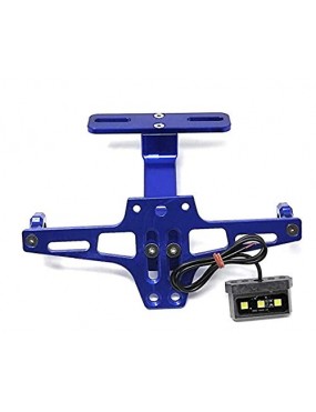 Acube Mart CNC Metal Motorcycle Number Plate Holder with LED Light Tail Tidy for All Bikes (blue)