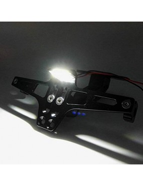 Acube Mart CNC Metal Motorcycle Number Plate Holder with LED Light Tail Tidy for All Bikes (Black)