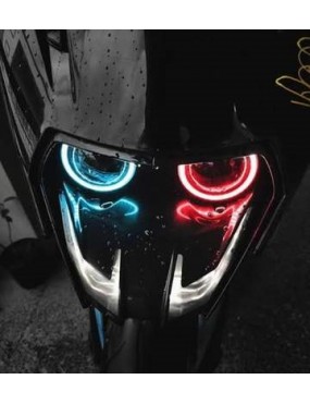 Acube Mart KTM RC 125/200/390 ANGEL EYES RING LIGHT FOR HEADLIGHT COPS (BLUE RED) 2pc