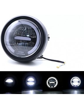 Acube Mart minus design Round Motorcycle cafe racer headlight Round Head Lamp Moto LED universal for bike