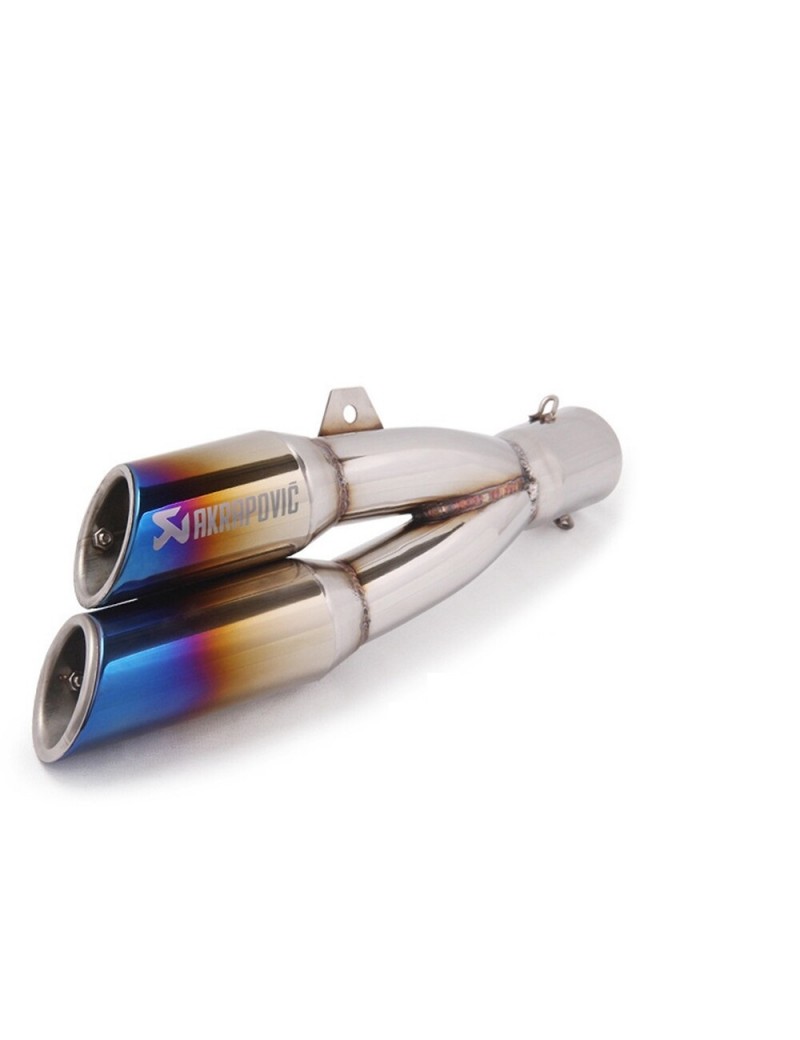 Acube Mart Akrapovic double barrel exhaust Universal Stainless Steel Slip On(38mm-51mm)Motorcycle Exhaust Muffler Pipe with DB Killer For All Bikes(Rainbow Multi-colour)