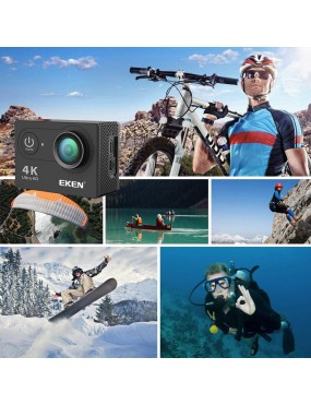 Acube Mart EKEN H9R Action Camera 4K WiFi Waterproof Sports Camera Full HD 4K,1080p60, 20MP Photo and 170 Wide-Angle Lens,Includes 11 Mountings,Black