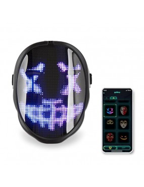 Acube Mart LED face Mask with Bluetooth Programmable, Rechargeable Led Mask Light Up Mask for Adults Halloween, Costume Cosplay Masquerade Party