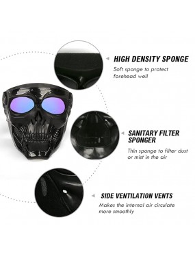 Acube Mart goblin Skull Goggle Mask Riding Mask Safety Road Riding UV Motorbike Glasses multi