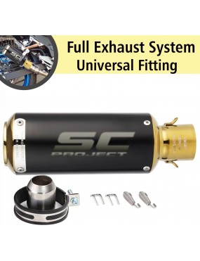 Acube Mart SC Project exhaust Muffler system Black Gold universal for bike gold edition