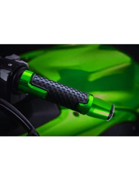 Acube Mart Motorcycle Accessories CNC Handlebar Hand Bar Grips Handle Grip Motorbike Parts for Kawasaki Z900 green grip-01