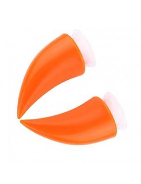 Acube Mart Helmet Horn with Suction Rubber Pad for All Bikes and Motorcycles, orange (Pack of 2)