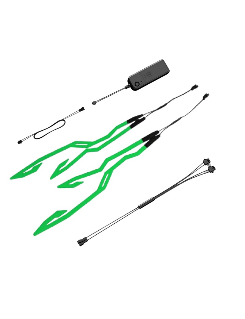 Acube Mart Motorcycle Bike Helmet Led Light Strip Kit Bar 3 Modes with 4 strips (green)