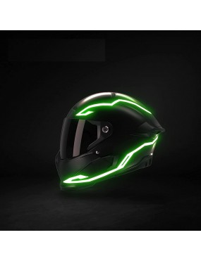 Acube Mart Motorcycle Bike Helmet Led Light Strip Kit Bar 3 Modes with 4 strips (green)