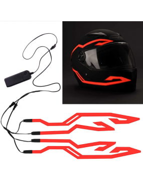 Acube Mart Motorcycle Bike Helmet Led Light Strip Kit Bar 3 Modes with 4 strips (red)