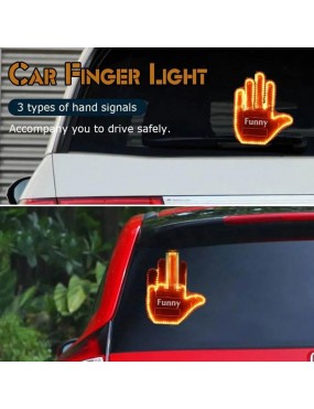 Acube Mart Funny Car Finger Light with Remote Car LED Display interactive Gesture orange