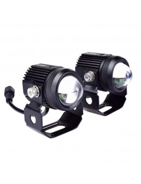 Acube Mart LED Mini Drive Fog Light Lamp with Hi/Low, Cars and Motorcycles (White & Yellow) 2Pcs