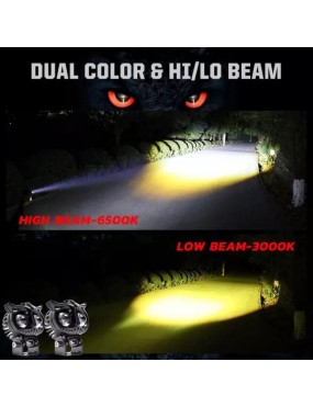 Acube Mart HJG Owl mega Drive Dual Color High/Low Yellow/White Fog Lights (2 Pc)