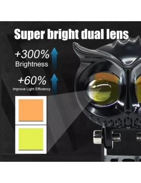 Acube Mart HJG Owl mega Drive Dual Color High/Low Yellow/White Fog Lights (2 Pc)