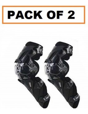 Acube Mart Scoyco K 12 Armor Knee Protectors,Rotatable Hard Collision Avoidance Off-Road Knee Guards for Motorcyle/BMX/ATV (Black)