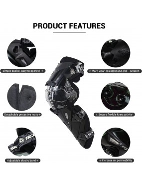 Acube Mart Scoyco K 12 Armor Knee Protectors,Rotatable Hard Collision Avoidance Off-Road Knee Guards for Motorcyle/BMX/ATV (Black)