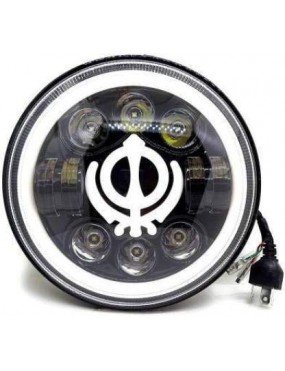  Acube Mart Design 7 Inch LED khanda Headlight For Mahindra Thar, Harley Davidson, Royal Enfield, Bullet 350, Bullet Electra, Classic