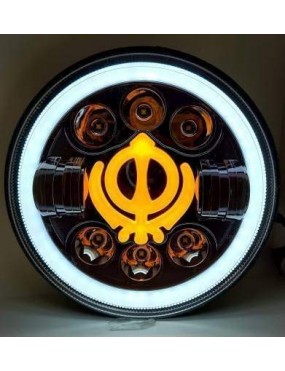  Acube Mart Design 7 Inch LED khanda Headlight For Mahindra Thar, Harley Davidson, Royal Enfield, Bullet 350, Bullet Electra, Classic