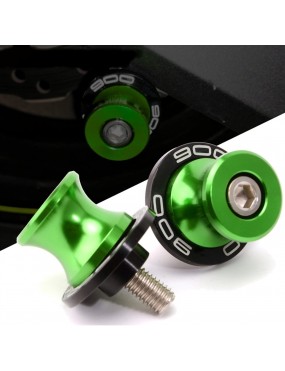 Acube Mart Combo of Kawasaki Z900 Accessories Lever Clutch, Handle Grip, Front and Rear Brake Fluid Cover, Disc Oil Cap, Bike Side Stand Extender with Z900 Logo Complete 7Items (Green)