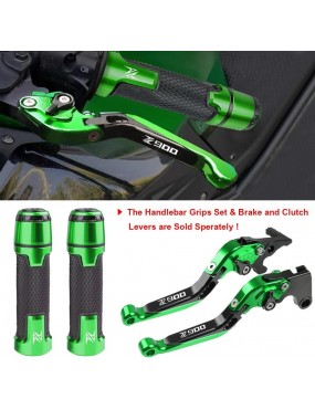 Acube Mart Combo of Kawasaki Z900 Accessories Lever Clutch, Handle Grip, Front and Rear Brake Fluid Cover, Disc Oil Cap, Bike Side Stand Extender with Z900 Logo Complete 7Items (Green)