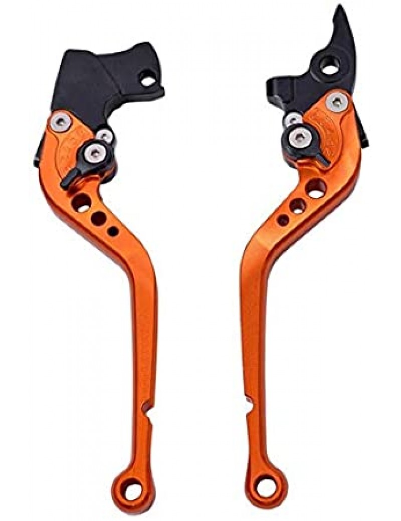 Acube Mart KTM Duke 200,250,390/RC 200,390 (2012~2019) Models Regular Size 6 Position Adjustable Aluminium Brake and Clutch Levers (Orange)