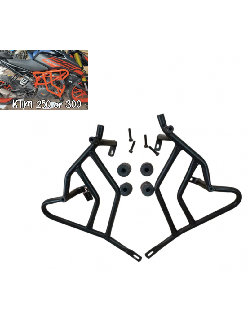 Acube Mart Heavy Metal Crash Guard for KTM Duke 125,250,390 Bs 4/6 with 4 Slider (black)