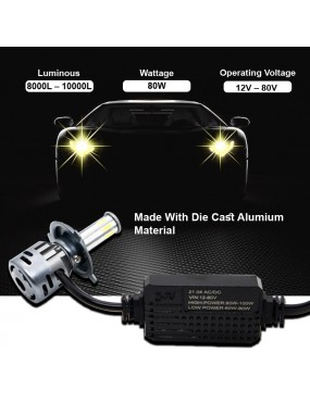 Acube Mart M8 AC-DC HJG M8 H4 socket Led Headlight/12V-80V/80W for all motorcycles