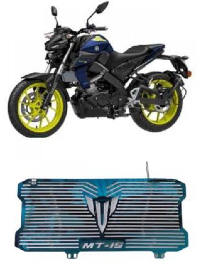 Acube Mart MT 15 Radiator Grill Guard dash Bike Radiator Guard blue(Yamaha)