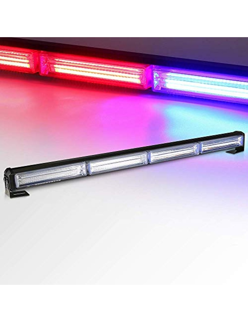  Acube Mart LED Strobe Police Light Flasher, COB 24" 42W Warn Emergency Hazard w/Cigar Lighter for Police, Snow Plow, Truck, Law Enforcement Vehicle，Ambulance, Fire truck(Red Blue)