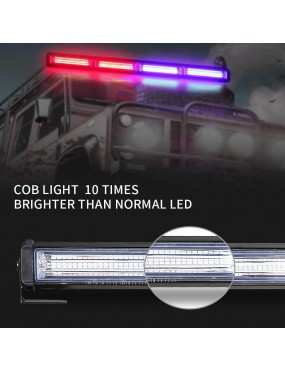  Acube Mart LED Strobe Police Light Flasher, COB 24" 42W Warn Emergency Hazard w/Cigar Lighter for Police, Snow Plow, Truck, Law Enforcement Vehicle，Ambulance, Fire truck(Red Blue)