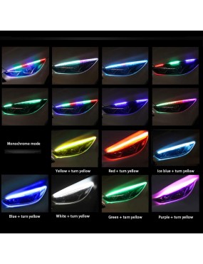 Acube mart Car/bike Headlight Daytime, car/bike wheel alloy light Running Strip Light RGB Flexible Indicator Lights for Cars & Bikes with Wireless Remote Controller (60 cm, Set of 2 Pieces)